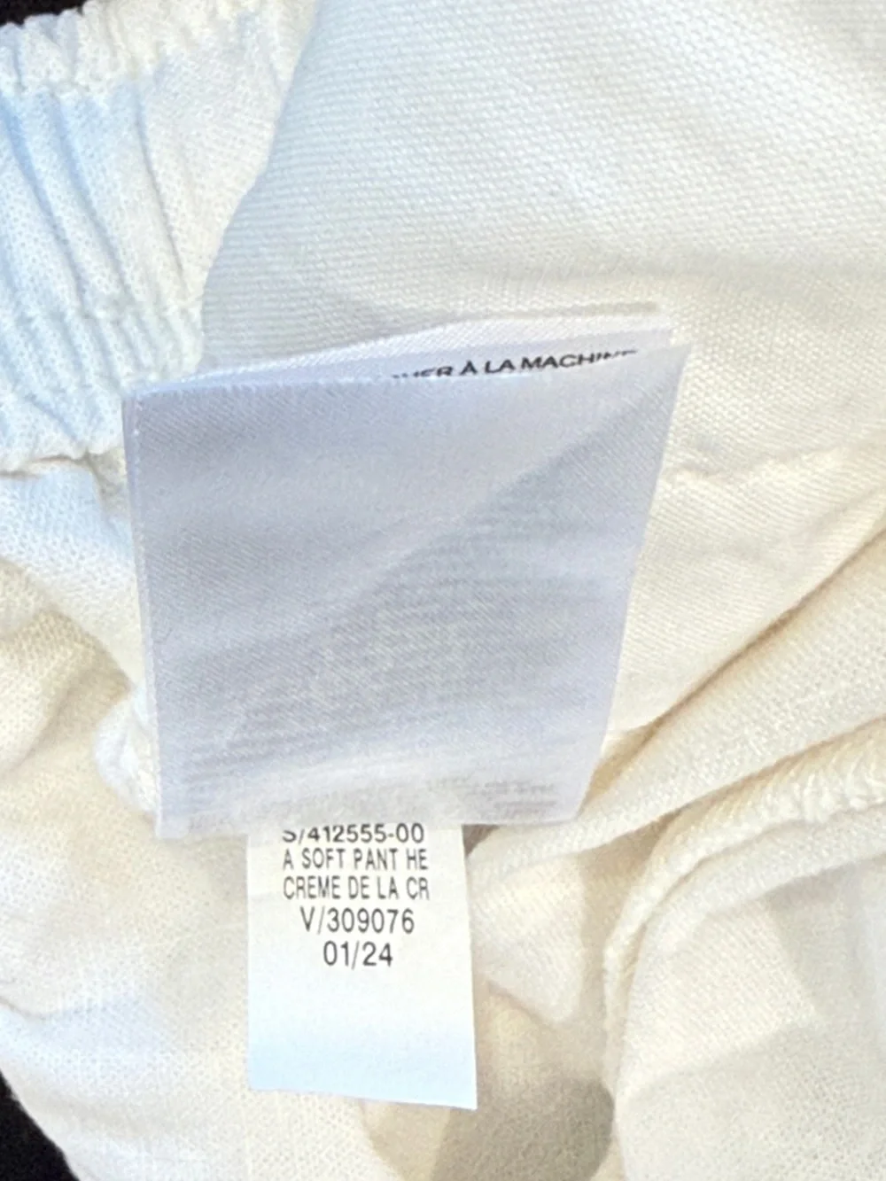 Old Navy Girls Wide Leg Linin Pants Cream Black Set Elastic Waist Pull-On - Picture 3 of 12
